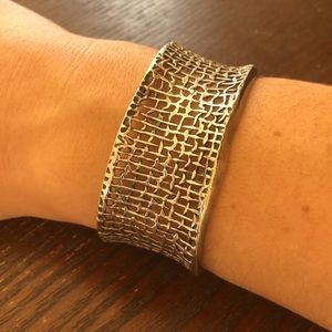 Silpada Silver Woven Mesh Cuff Bracelet